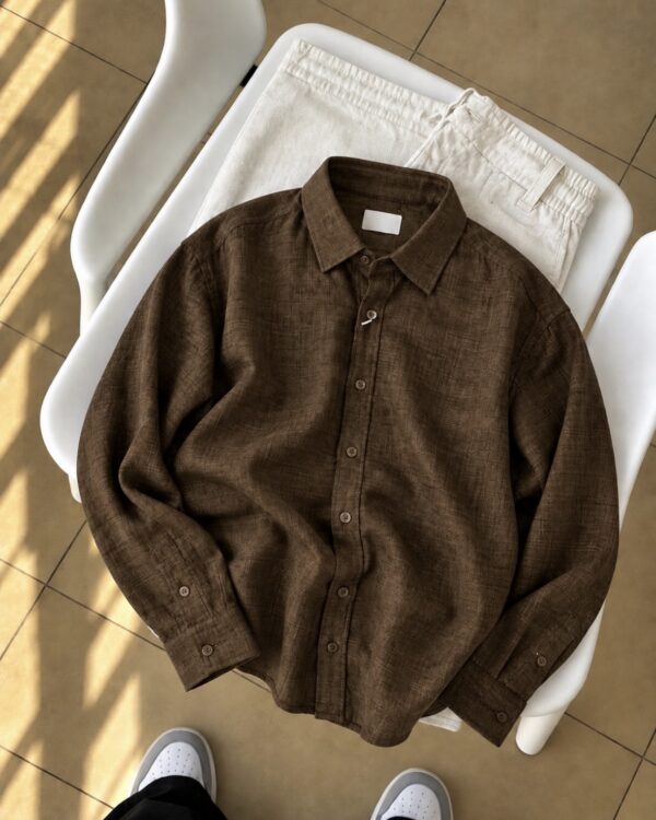 LINEN SHIRTS(BROWN)