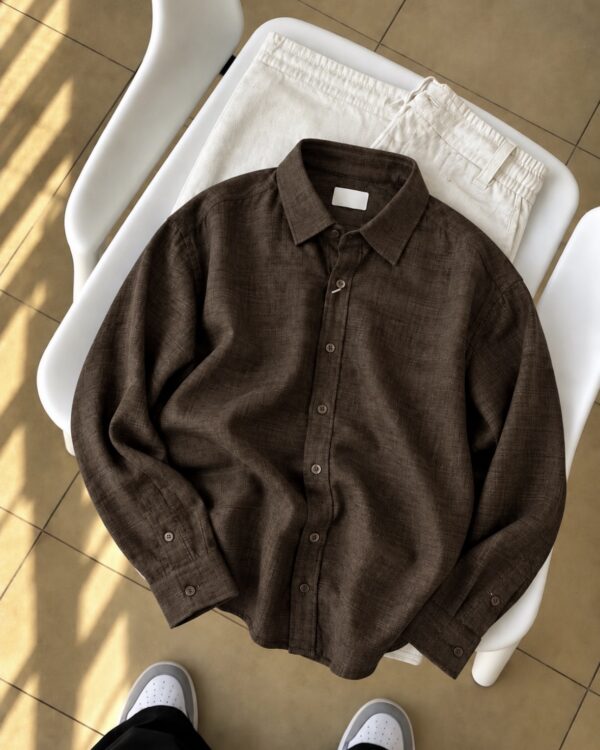 LINEN SHIRTS(CHOCO BROWN)